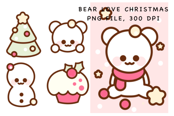 Bear Love Christmas: Festive Illustrations for Design