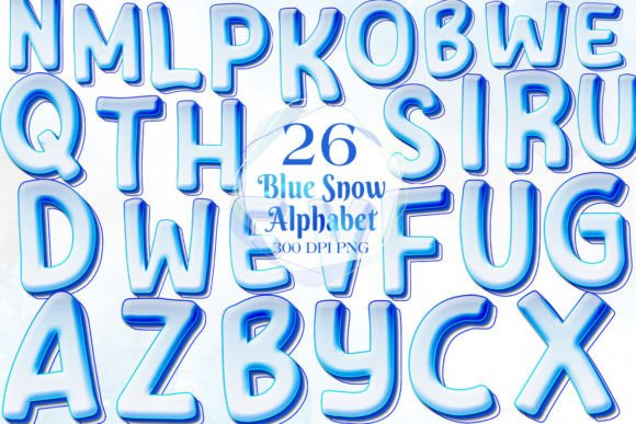 Blue Christmas Snow Alphabet Clipart & Illustrations Review