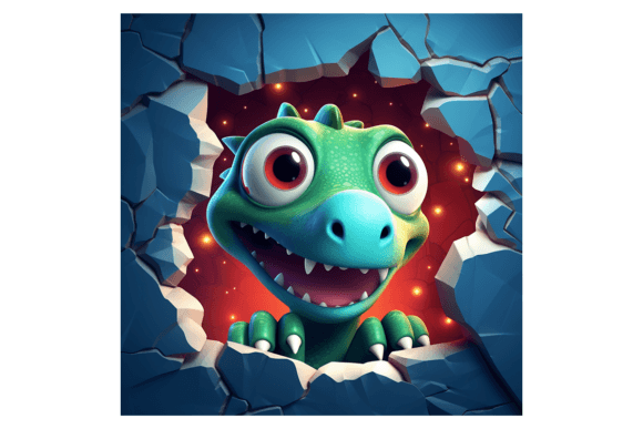 Christmas Dino Broken Wall 2: Fresh Illustrations for Holiday Sales