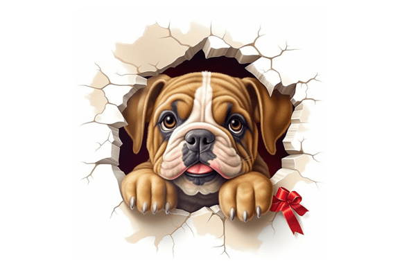 Christmas English Bulldog Broken Wall 3: Festive Illustrations