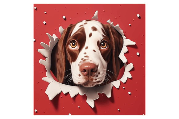 Christmas English Pointer Broken Wall 1: Editorial Illustrations
