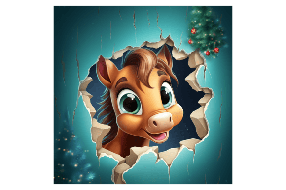 Christmas Horse Broken Wall 2: Festive Illustrations