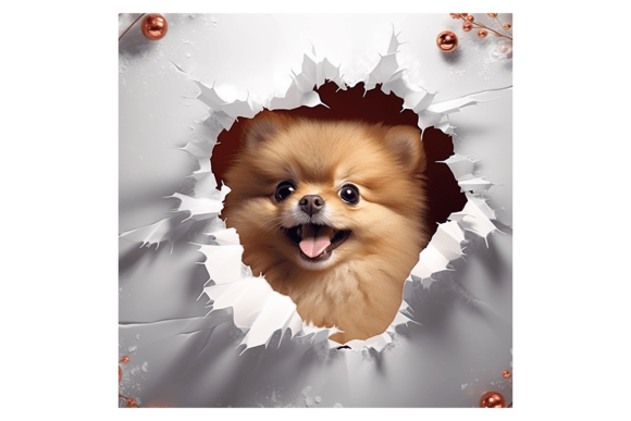 Christmas Pomeranian Broken Wall 5: Festive Illustrations