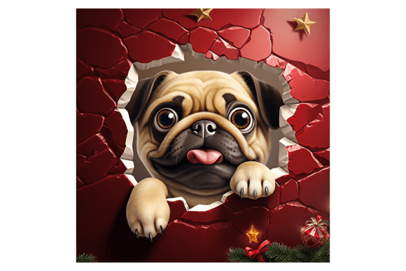 Christmas Pug Broken Wall 2: Festive Illustrations