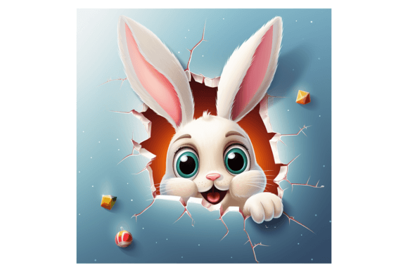 Christmas Rabbit Broken Wall 1: Festive Illustrations