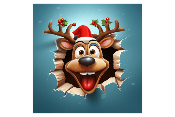 Christmas Reindeer Portrait Broken Wall 1 Review