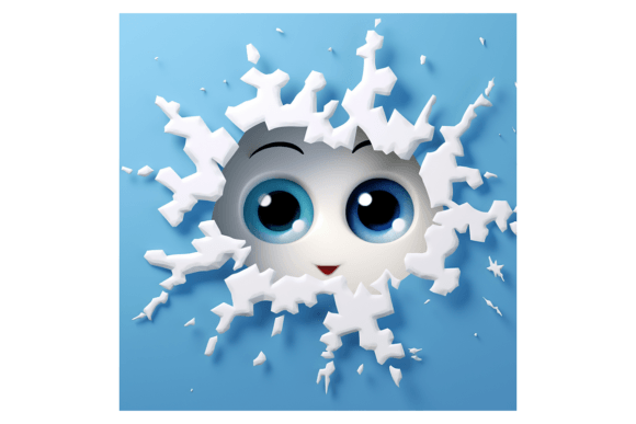 Christmas Snowflake Broken Wall: Premium Illustrations
