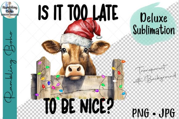 Funny Christmas Cow: Nice or Naughty Illustrations