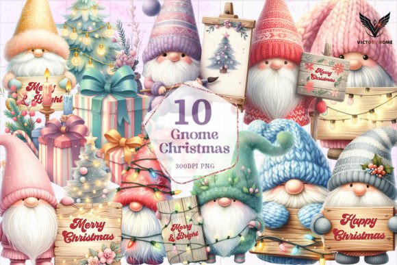 Gnome Christmas Clipart: Festive Illustrations
