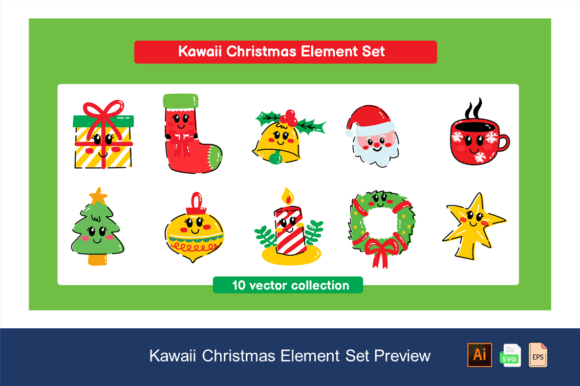 Kawaii Christmas Element Set: Cute Illustrations Review