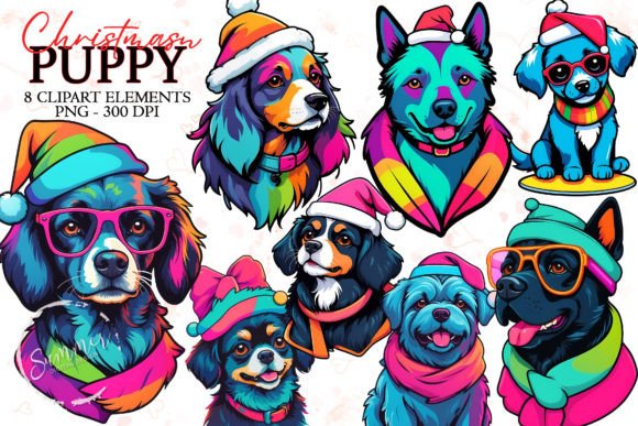 Neon Puppy Sticker: 90s Illustrations for Branding
