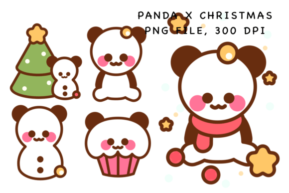 Panda X Christmas Sticker: Illustrations for Sellers