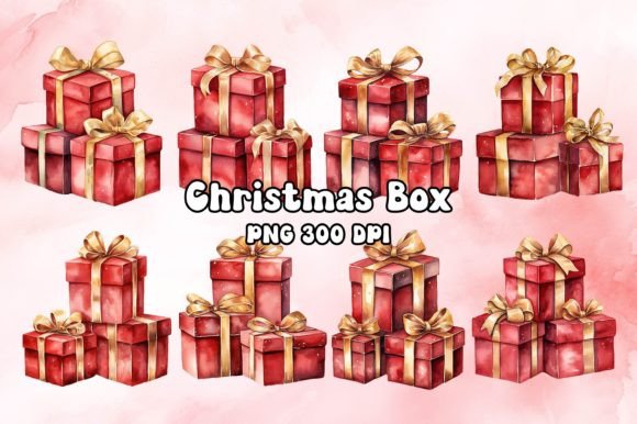 Red Christmas Gift Box Watercolor: A Designer's Review of Holiday Illustrations
