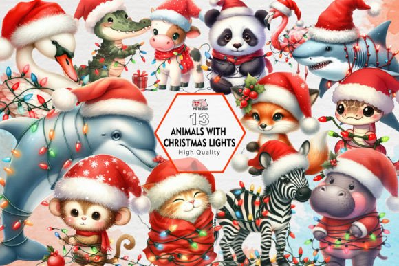 Review: Animals with Christmas Lights Illustrations