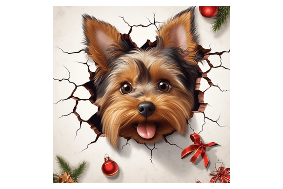 Review: Christmas Yorkshire Terrier Broken Wall 1 Illustrations