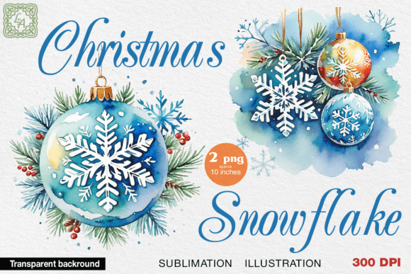 Review: Watercolor Christmas Snowflakes 2 PNG for Embroidery