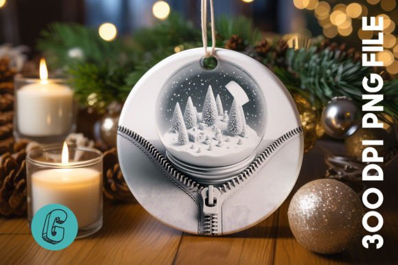 Unzipped Christmas Ornament PNG 03: Festive Illustrations