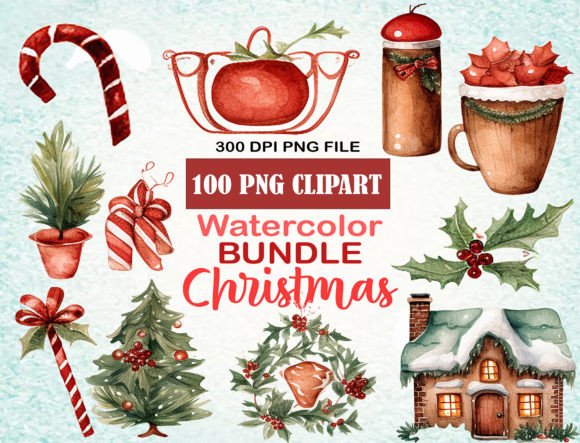 Watercolor Mega Christmas Clipart Bundle Review